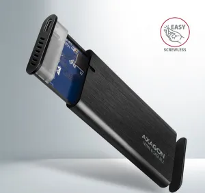 AXAGON EEM2-SB2, USB-C 3.2 Gen 2 - M.2 NVMe a SATA SSD kovový RAW box, bez skrutiek, čierny