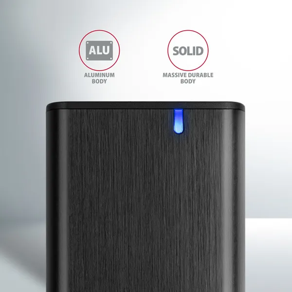 AXAGON EEM2-SB2, USB-C 3.2 Gen 2 - M.2 NVMe a SATA SSD kovový RAW box, bez skrutiek, čierny