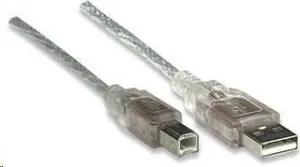 MANHATTAN USB kábel 2.0 Kábel A-B 3 m (strieborný)