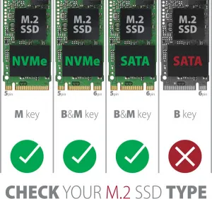 AXAGON EEM2-SB2, USB-C 3.2 Gen 2 - M.2 NVMe a SATA SSD kovový RAW box, bez skrutiek, čierny