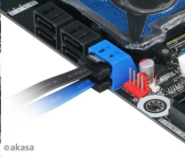AKASA Super tenký dátový kábel SATA3 pre HDD, SSD a optické mechaniky, čierny, 50 cm