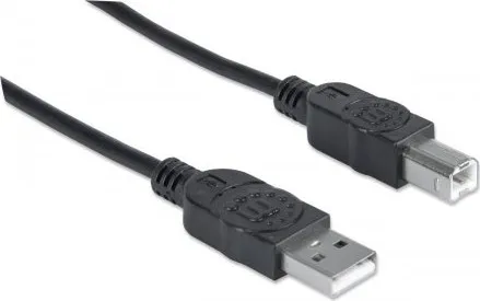 MANHATTAN USB kábel 2.0 Kábel A-B 3 m, čierny