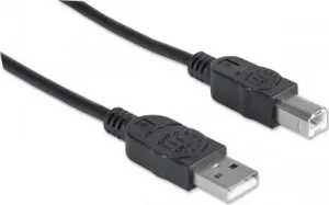 MANHATTAN USB kábel 2.0 Kábel A-B 3 m, čierny