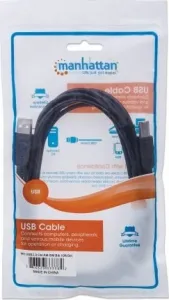 MANHATTAN USB kábel 2.0 Kábel A-B 3 m, čierny