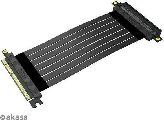 AKASA kábel RISER BLACK X2 Mark IV,PCIe 4.kábel 0 x16 Riser, 20 cm