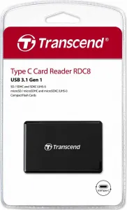 Čítačka kariet TRANSCEND RDC8K2, USB 3.1 Multifunkčná čítačka kariet Gen1 All-in-1, typ C