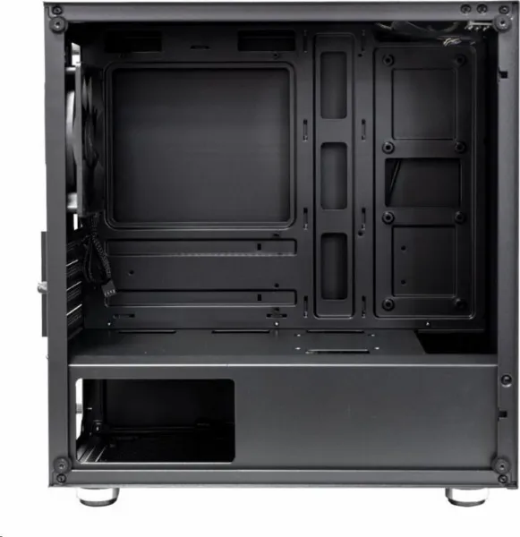 EVOLVEO M4, case mATX, 1x120mm PWM ventilátor, průhledná bočnice, černá