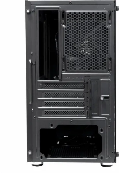 EVOLVEO M4, case mATX, 1x120mm PWM ventilátor, průhledná bočnice, černá