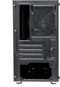 EVOLVEO M4, case mATX, 1x120mm PWM ventilátor, průhledná bočnice, černá
