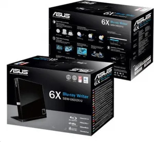 ASUS External Slim BD Writer SBW-06D2X-U BLACK, USB 3.1, Blu-ray