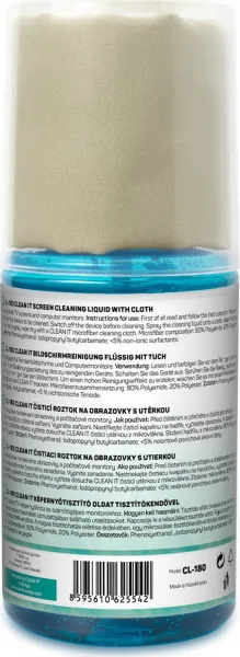 CLEAN IT Roztok na čistenie obrazovky 200 ml s utierkou v uzávere