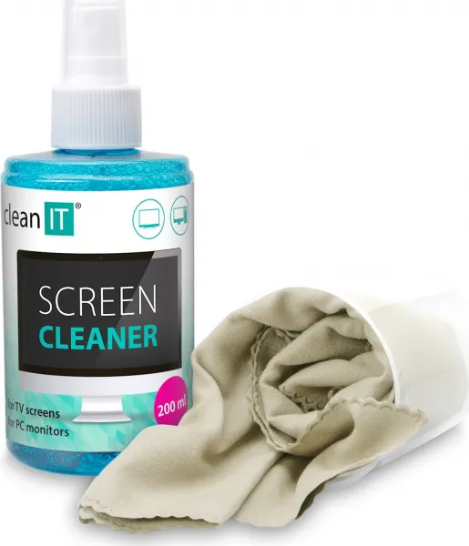 CLEAN IT Roztok na čistenie obrazovky 200 ml s utierkou v uzávere
