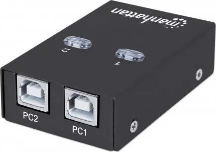 MANHATTAN USB 2.0 přepínač 2:1 (switch, 1 zařízení pro 2 PC)