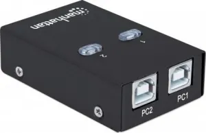 MANHATTAN USB 2.0 přepínač 2:1 (switch, 1 zařízení pro 2 PC)
