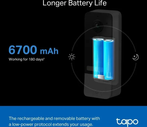 TP-Link Tapo D230S1 Chytrý video zvonek Tapo T230S1 1xTapo D230, 1xTapo H200 (5MP, 2K, WiFi, IR 8m, 1xGbE, microSD)