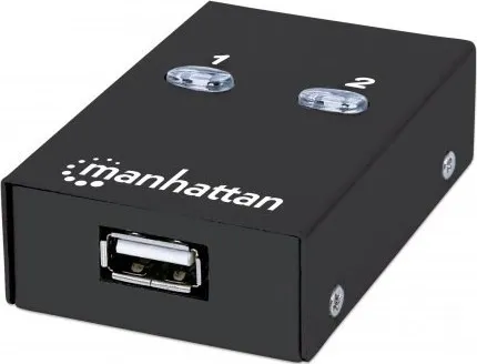 MANHATTAN USB 2.0 přepínač 2:1 (switch, 1 zařízení pro 2 PC)