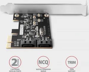 AXAGON PCES-SJ2, PCIe řadič - 2x interní SATA 6G port, JMB582, SP & LP