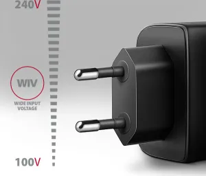 AXAGON ACU-PQ45 GaN nabíjačka do siete 45W, 2x port (USB-A + USB-C), PD3.0/PPS/QC4+/SFC 2.0/AFC/Apple