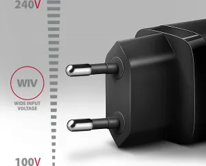 AXAGON ACU-PQ20, nabíjačka do siete 20W, 2x port (USB-A + USB-C), PD3.0/PPS/QC4+/AFC/Apple, čierna