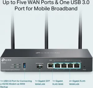 TP-Link ER706W OMADA VPN router (1xSFP WAN/LAN,1xGbEWAN, 4xGbELAN/WAN, 1xUSB3.0)