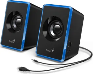 Genius reproduktory SP-U125 31730042402, 2.0, 3W, modré, regulace hlasitosti, 3,5 mm jack (USB), 150Hz-20kHz