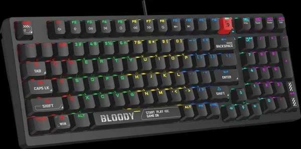 A4tech Bloody S98 Black RGB mechanická herní klávesnice, USB, CZ