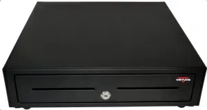 Virtuos pokladní zásuvka S-410C - s kabelem, pořadač 4/8, 9-24V, černá