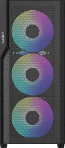 1stCOOL skříň GAMER 5, Mid tower, AU, USB 3.0, USB-C, 2x 140 ARGB Fan, 1x 120 ARGB Fan, bez zdroje, černá