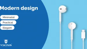 Viking stereo sluchátka s mikrofonem V15, konektor USB-C, bílá