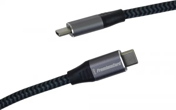 PREMIUMCORD USB-C kabel (USB 3.2 Gen2x2, 5A, 100W, 20Gbit/s) 3m, Šedá