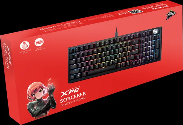 A-Data ADATA XPG klávesnice Sorcerer 96%, Mechanická, Red Switch, Drátová, USB-C, US