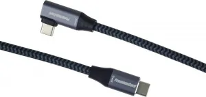 PREMIUMCORD USB-C zahnutý kabel (USB 3.2 Gen2x2, 5A, 100W, 20Gbit/s) 3m, Šedá