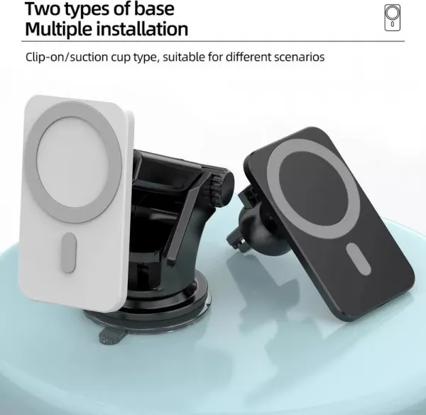 1stCOOL bezdrátová QI nabíječka 15W, magnetická, do auta, MagSafe kompatibilní, bílá
