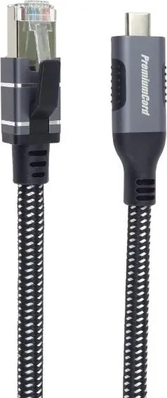 PremiumCord Ethernetový kabel USB-C na LAN RJ45 10/100/1000, 1m