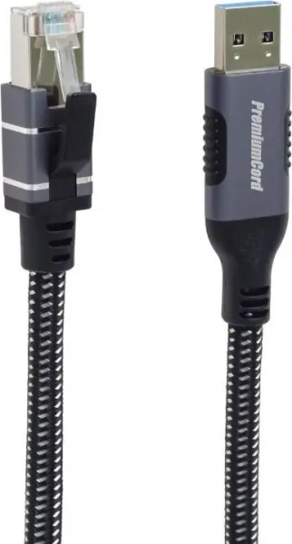 PremiumCord Ethernetový kabel USB3.2 na LAN RJ45 10/100/1000, 3m