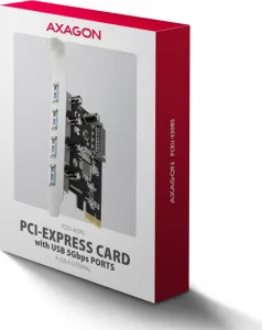 AXAGON PCEU-430RS, PCIe radič, 4x USB 5Gbps port, SATA napájanie, Renesas PD720201, SP