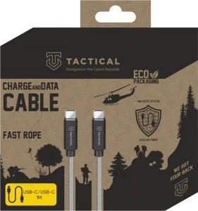 Tactical Fast Rope Aramid Cable USB-C/USB-C 100W 20V/5A 1m Grey