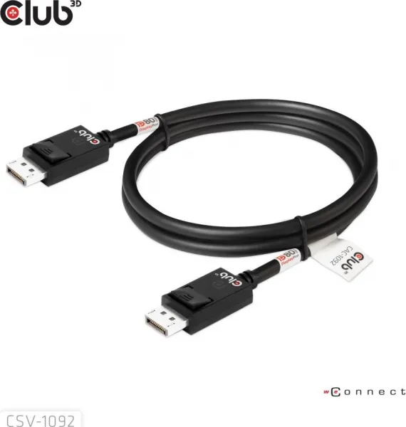 Club 3D Club3D Kabel DisplayPort 2.1 na DisplayPort 2.1, VESA DP80, 4K240Hz/8K60Hz/10K60Hz (M/M), 1.6m, černá