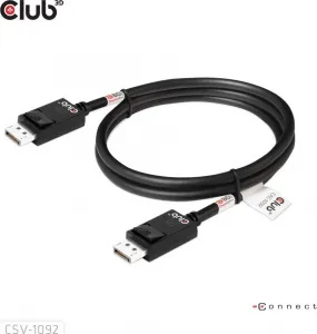 Club 3D Club3D Kabel DisplayPort 2.1 na DisplayPort 2.1, VESA DP80, 4K240Hz/8K60Hz/10K60Hz (M/M), 1.6m, černá