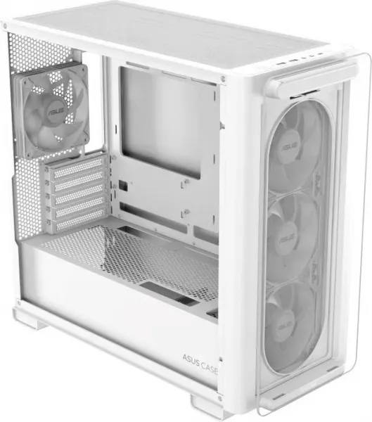 ASUS case A23 PLUS TG ARGB, Mini Tower, průhledná bočnice, 4x120mm ARGB Fan, bílá