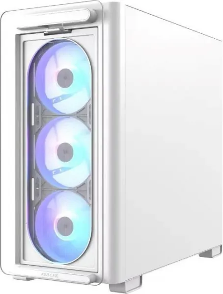 ASUS case A23 PLUS TG ARGB, Mini Tower, průhledná bočnice, 4x120mm ARGB Fan, bílá