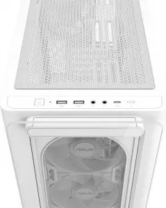 ASUS case A23 PLUS TG ARGB, Mini Tower, průhledná bočnice, 4x120mm ARGB Fan, bílá