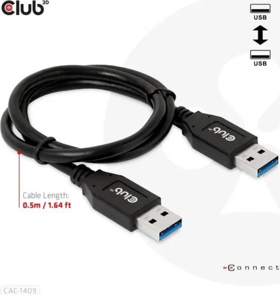 Club 3D Club3D Kabel USB 3.2 Gen2 Typ-A, 3A M/M, 50 cm