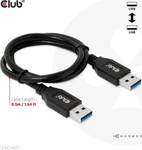 Club 3D Club3D Kabel USB 3.2 Gen2 Typ-A, 3A M/M, 50 cm