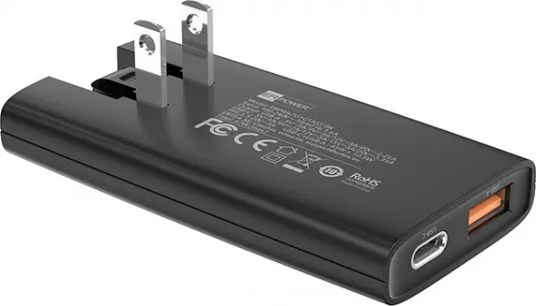 ER POWER Cestovná nabíjačka USB-C + USB-A, 67W, GaN