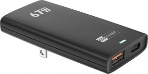 ER POWER Cestovná nabíjačka USB-C + USB-A, 67W, GaN