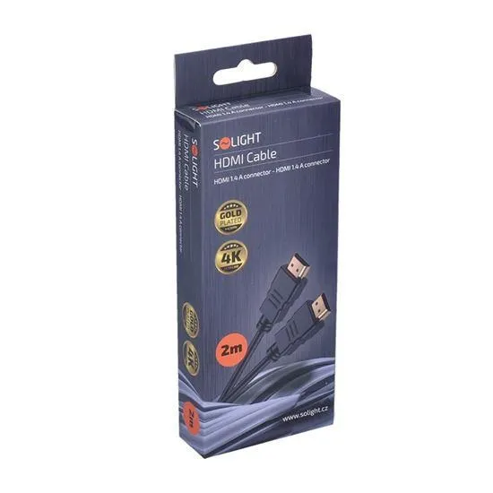 Solight HDMI kabel s Ethernetem, HDMI 1.4 A konektor - HDMI 1.4 A konektor, blistr, 2m