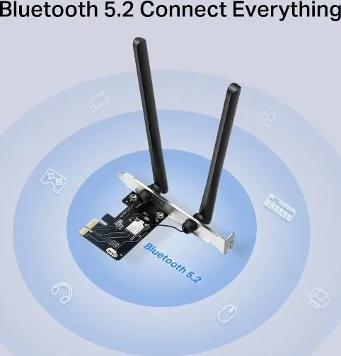 MERCUSYS MA86XE WiFi6E PCIe adapter (AXE5400,2,4GHz/5GHz/6GHz,Bluetooth5.3)