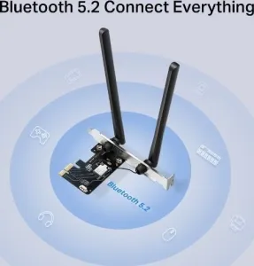 MERCUSYS MA86XE WiFi6E PCIe adapter (AXE5400,2,4GHz/5GHz/6GHz,Bluetooth5.3)