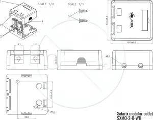 Solarix Zásuvka modulární pro 2 keystony na omítku bílá SXMO-2-0-WH